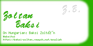 zoltan baksi business card